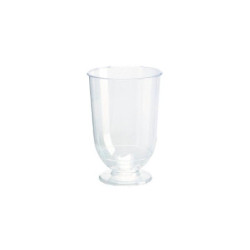 Bicchieri plastica cristal con base cc. 185 pz.15 per vino
