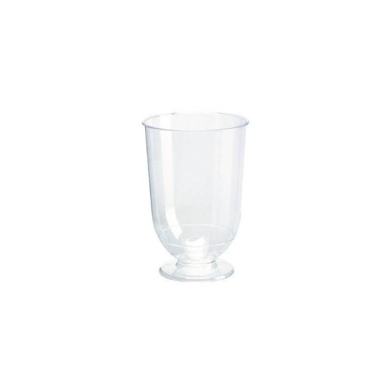 Bicchieri plastica cristal con base cc. 185 pz.15 per vino