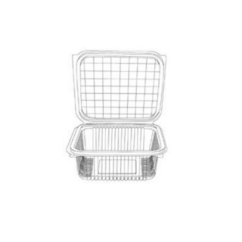Vaschetta con coperchio rettangolare cc. 375 cm.12,6x13,7x4,7 per alimen