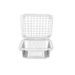 Vaschetta con coperchio rettangolare cc. 250 cm.13,2x11,7x3,8 per alimen