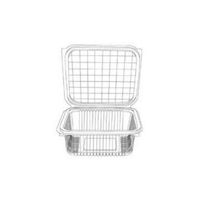 Vaschetta con coperchio rettangolare cc. 250 cm.13,2x11,7x3,8 per alimen