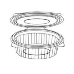 Vaschetta con coperchio ovale cc.2000 cm.23,5x20x7,5 per alimenti