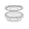 Vaschetta con coperchio ovale cc.1500 cm.23,5x20x6,5 per alimenti