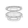 Vaschetta con coperchio ovale cc. 750 cm.18,5x15x6 per alimenti