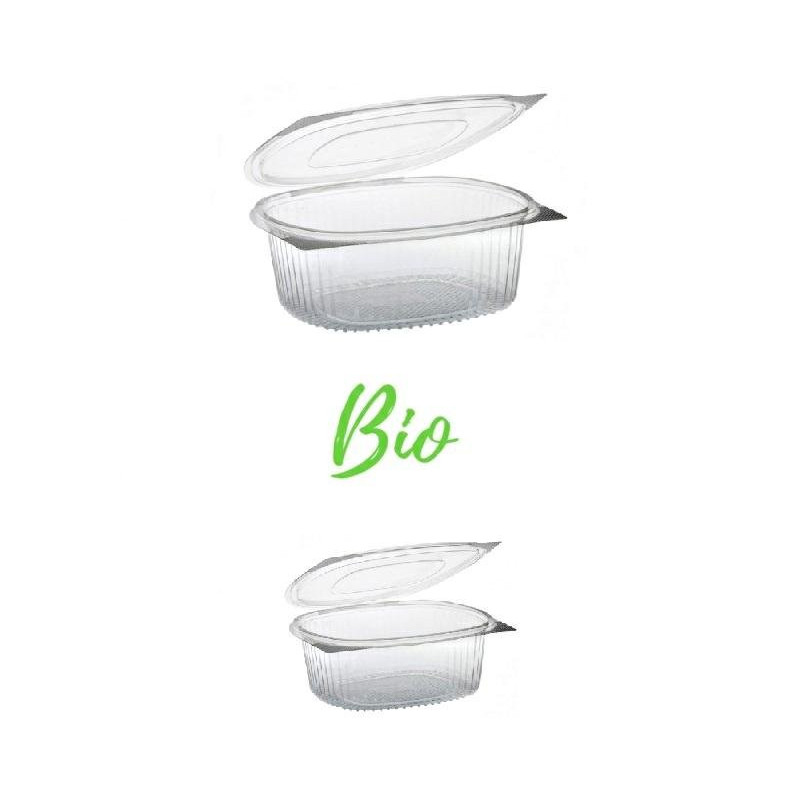 Vaschetta con coperchio plastica biodegradabile pla cc.1000 cm.18,5x13,