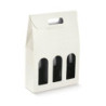 Scatola cartone 3 bottiglie con maniglia bianca
