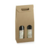 Scatola cartone 2 bottiglie con maniglia marrone