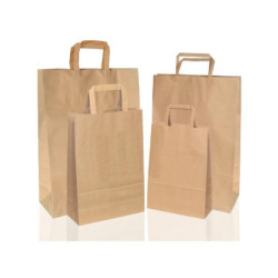 Borsa carta avana sealing cm.32+17x45 manico piatto