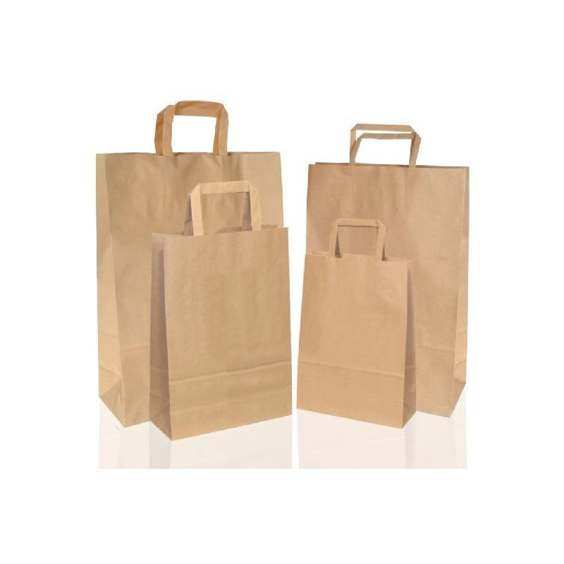 Borsa carta avana sealing cm.32+17x45 manico piatto