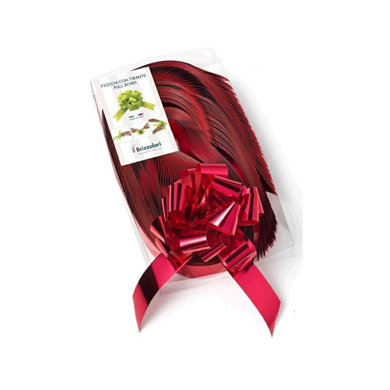 Nastri fiocchi strip mm.50 pz.30 rosso metallizzato