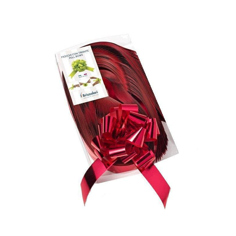 Nastri fiocchi strip mm.31 pz.30 rosso metallizzato