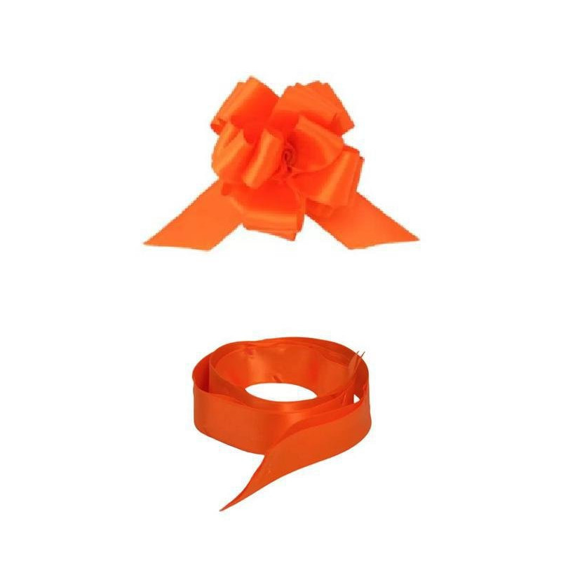 Nastri fiocchi strip raso mm.30 pz.25 arancio satinato