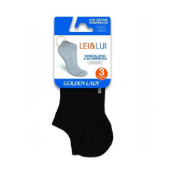 Golden lady mini calzini lui e lei cotone 35/38 nero 3 paia