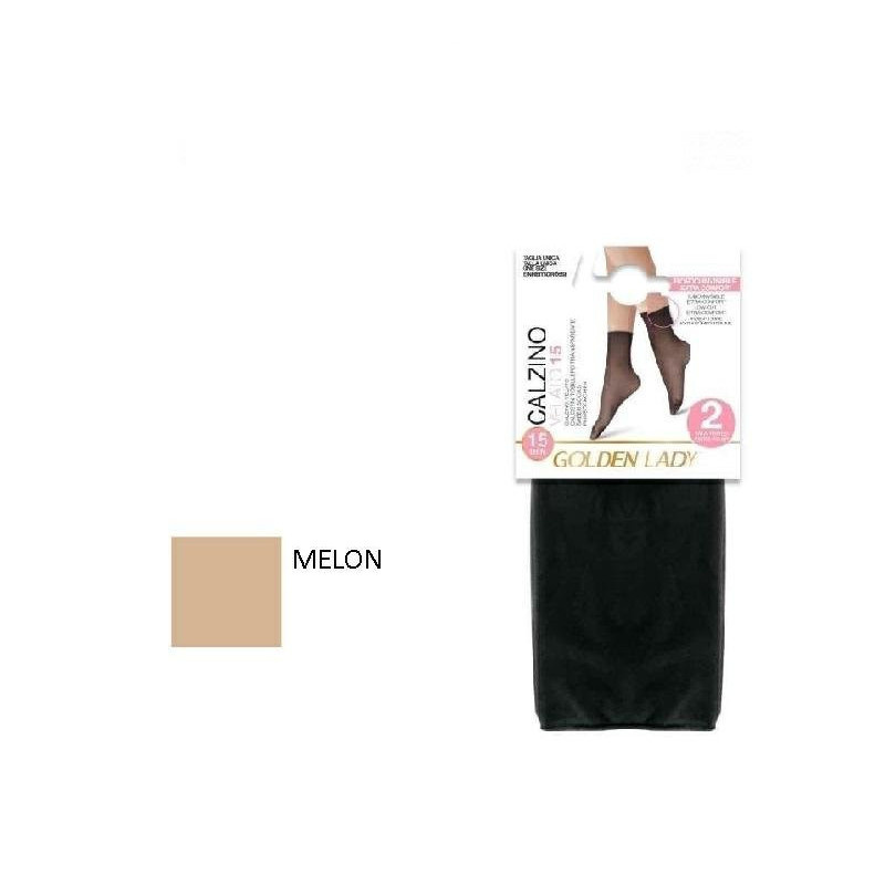 Golden lady mini calzini trend lycra velati 15 melon pz.2 tagliovivo
