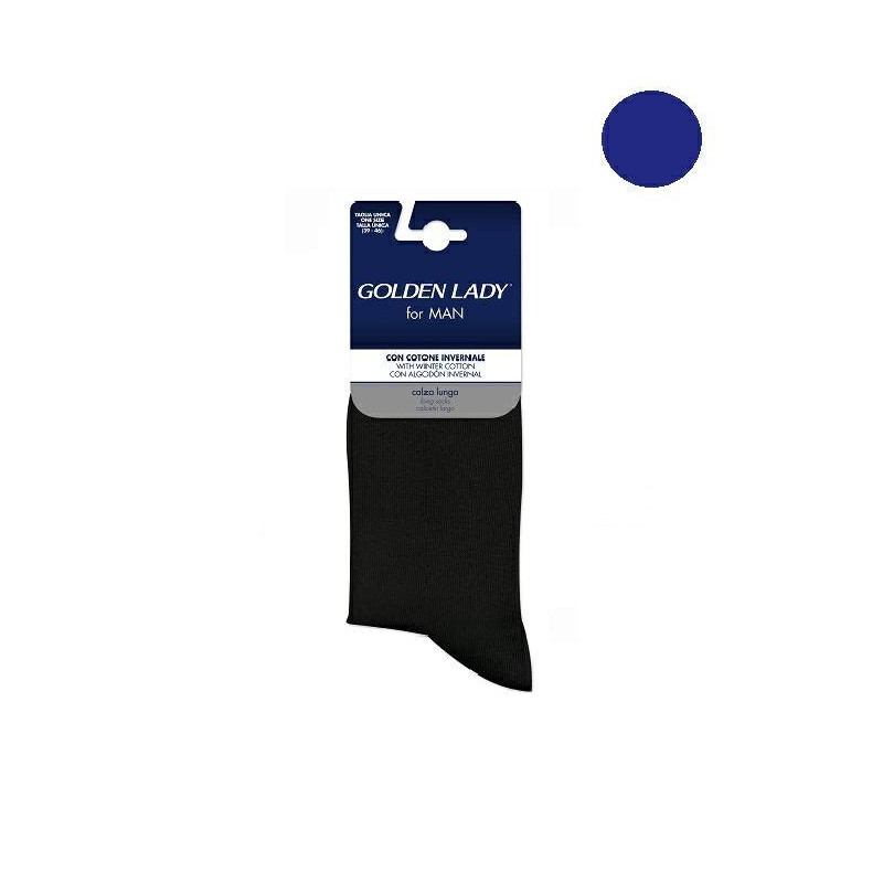 Golden lady man calzino cotone i nvernale taglia unica blu