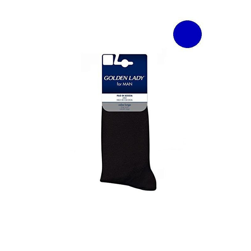 Golden lady man calzino lungo fi lo scozia 45/46 blu