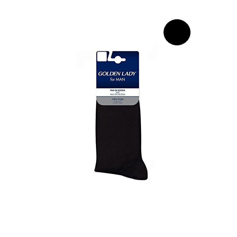 Golden lady man calzino lungo filo scozia 45/46 nero