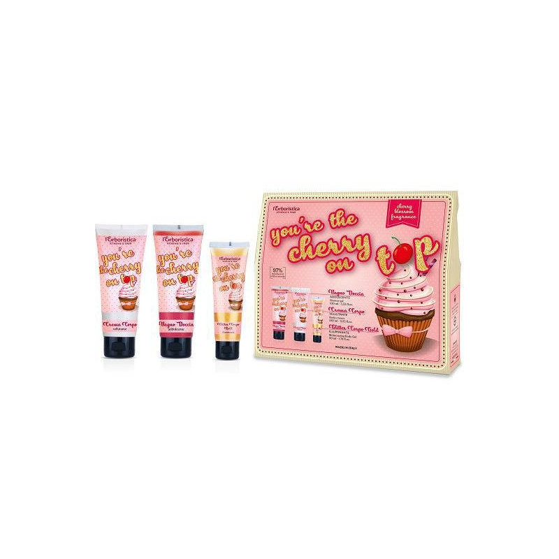 Athena confezione regalo you are the cherry on top doccia+crema+glitter
