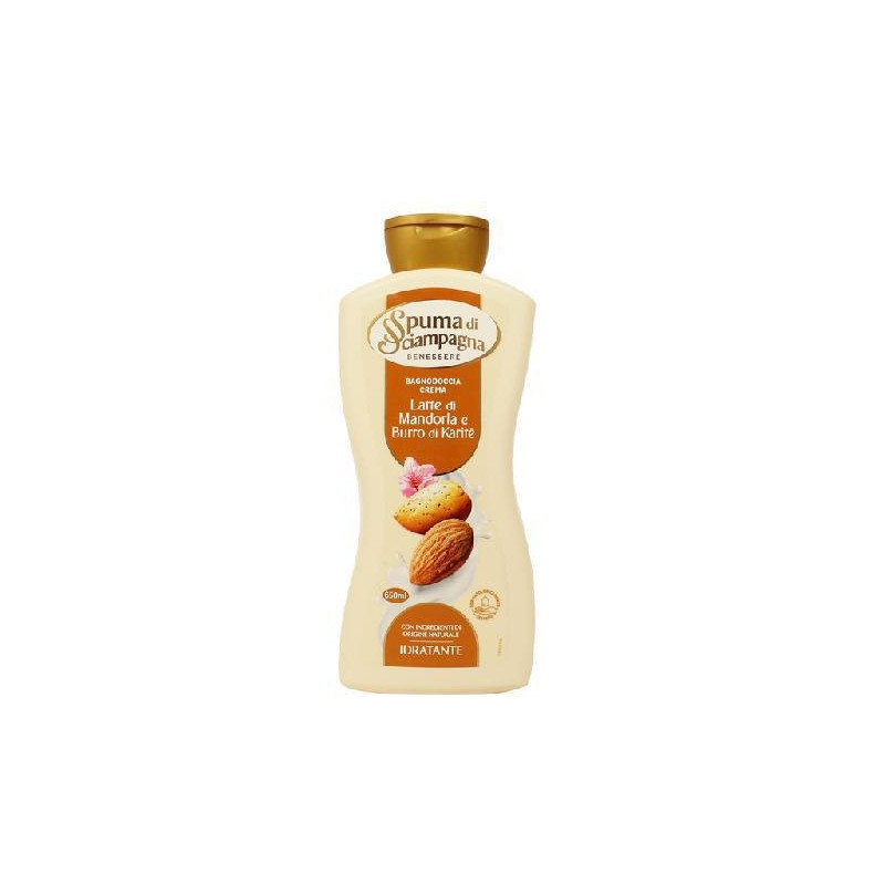 Spuma di sciampagna bagno ml.650 latte di mandorla e burro di karite