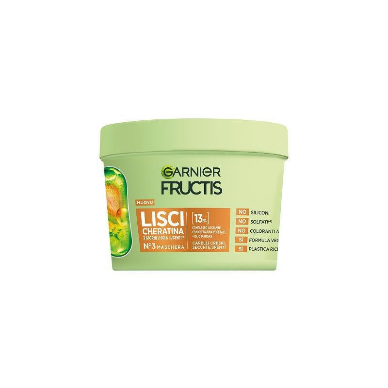 Fructis maschera ml.370 lisci cheratina capelli crespi