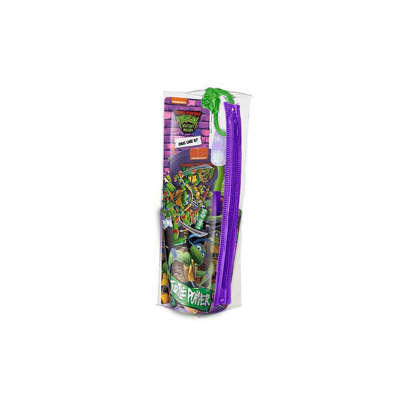 Ninja turtles confezione regalo oral care spazzolino+dentifricio+bicch.