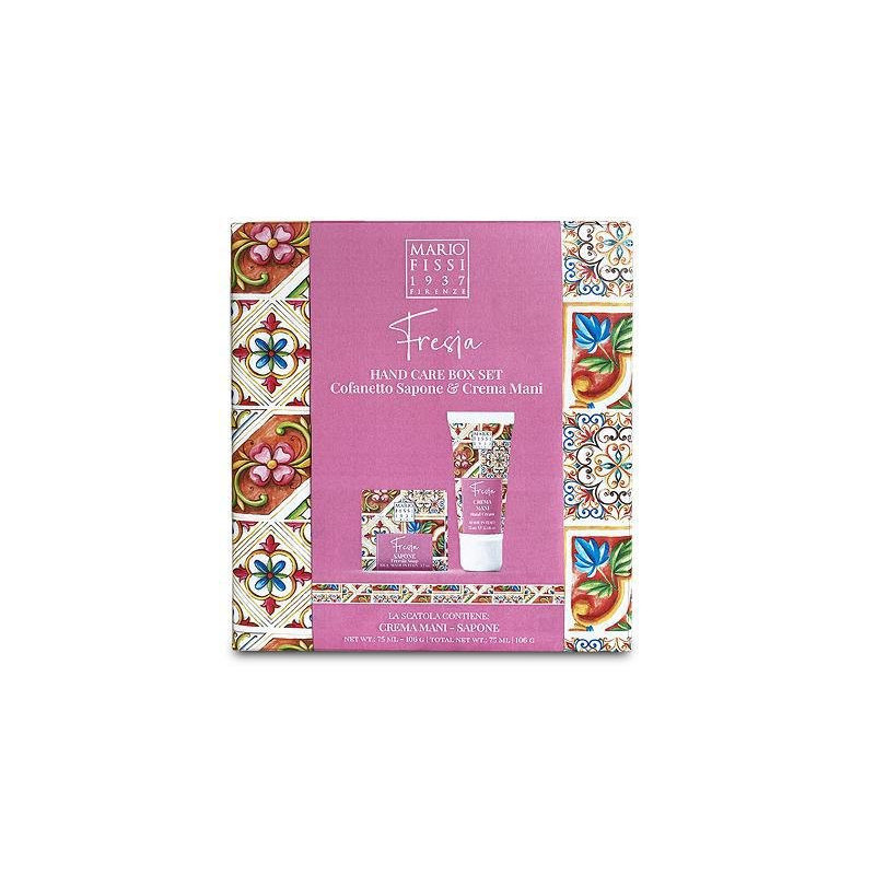 Fissi confezione regalo med flowers fresia saponetta+crema mani