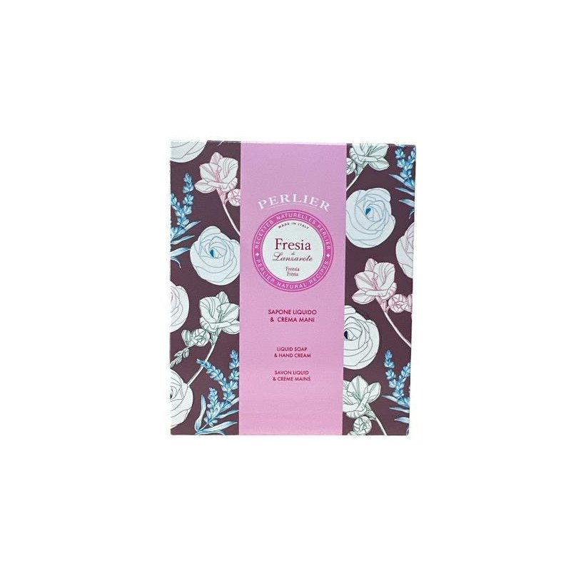 Perlier confezione regalo cofanetto fresia sapone liquido+crema mani