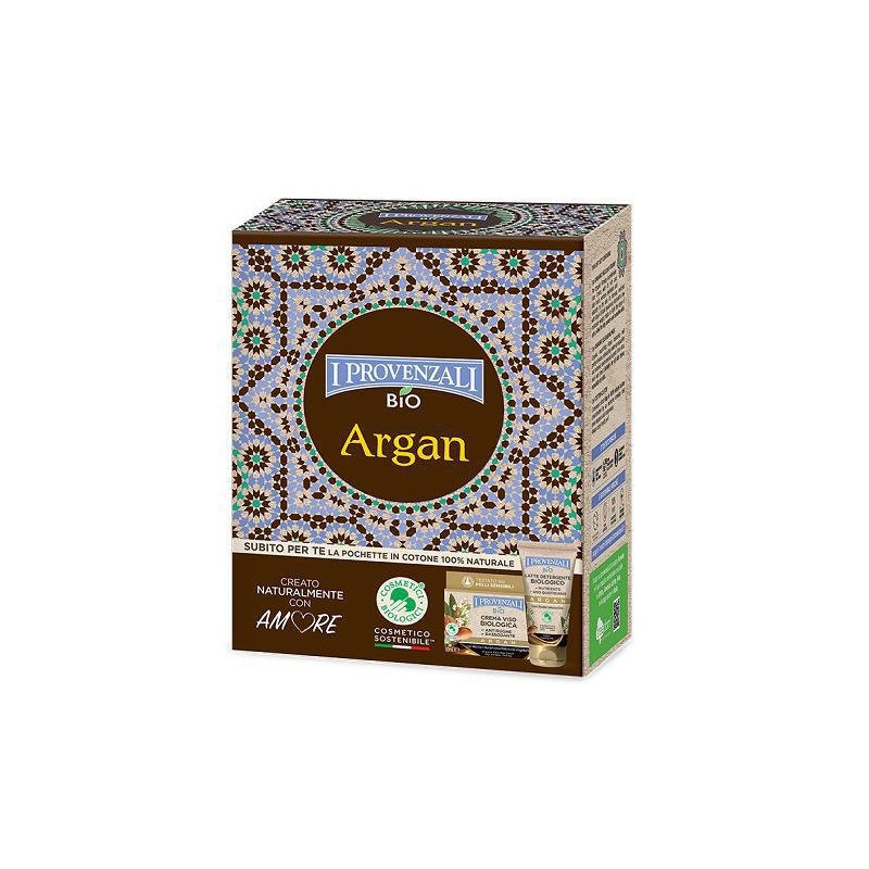 I provenzali confezione regalo a rgan bio crema viso+latte+pochette