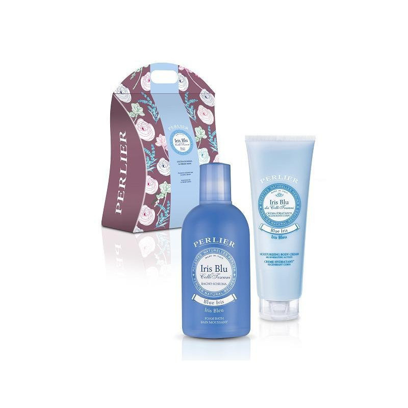 Perlier confezione regalo iris blu bagno+crema