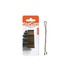 Yourcare fermagli capelli pallina pz.12 lunghi castano art.m25c