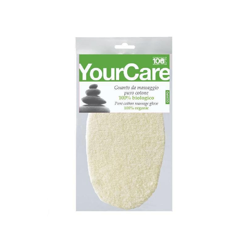 Yourcare guanto corpo esfoliante puro cotone 100% biologico art.26