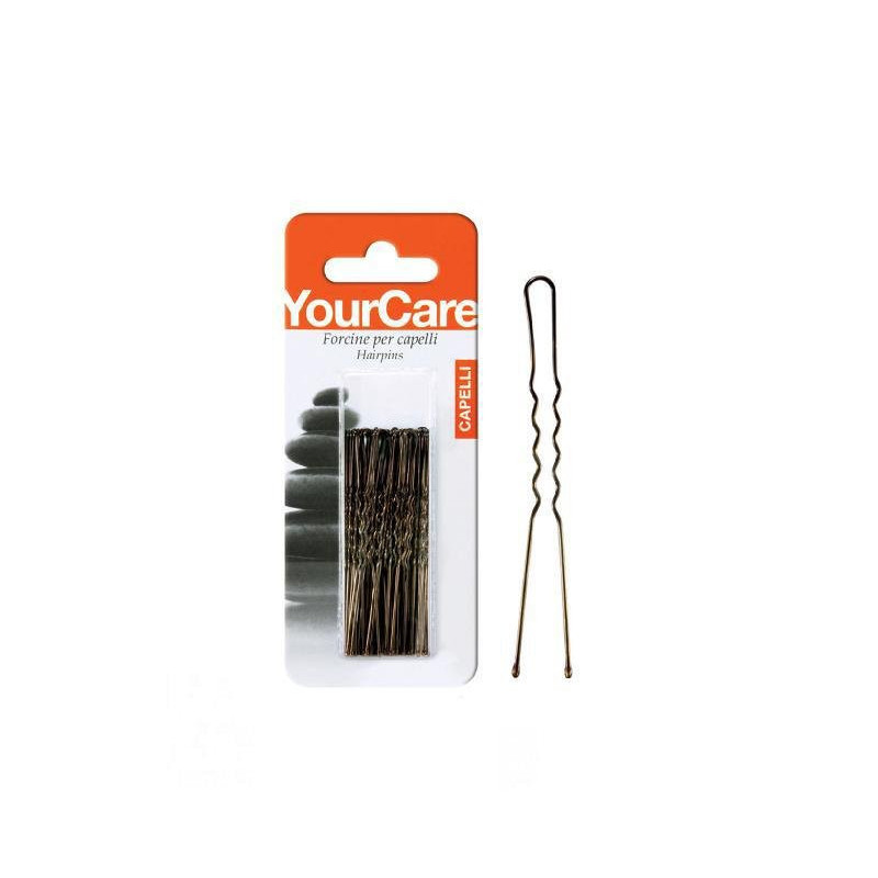 Yourcare forcine capelli invisibili pz.40 goccia 2,5 castano art.f25ic