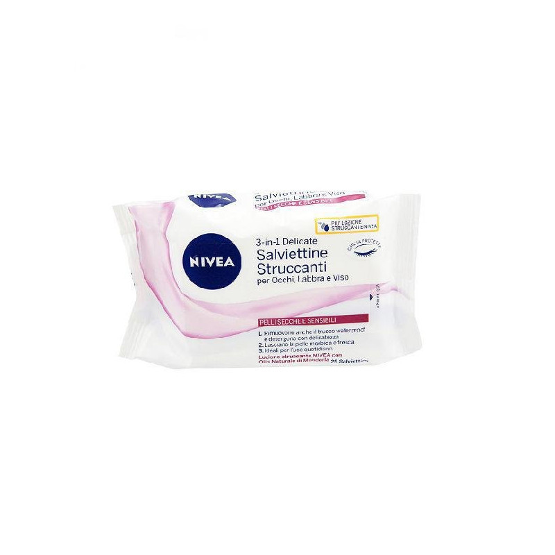 Nivea salviette struccanti pz.25 pelli secche e sensibili