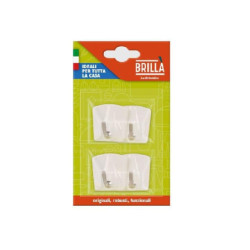 Brilla  gancio adesivo pz.4 con metallo bianco art.gan00411a