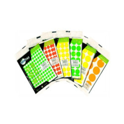 Apptac etichette adesive fluo in buste fg.10 diam.10 arancio