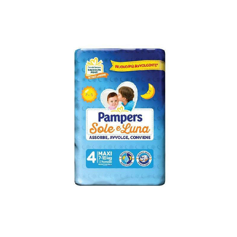 Pampers pannolini sole e luna 4 maxi (7-18 kg)