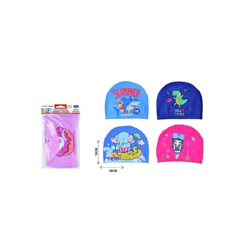 Cuffia piscina stoffa colori assortiti bimbi art.cs50400