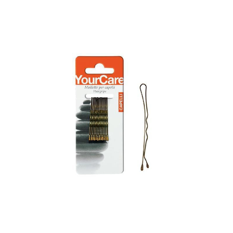 Yourcare fermagli capelli pallina pz.12 corti castano art.m20c