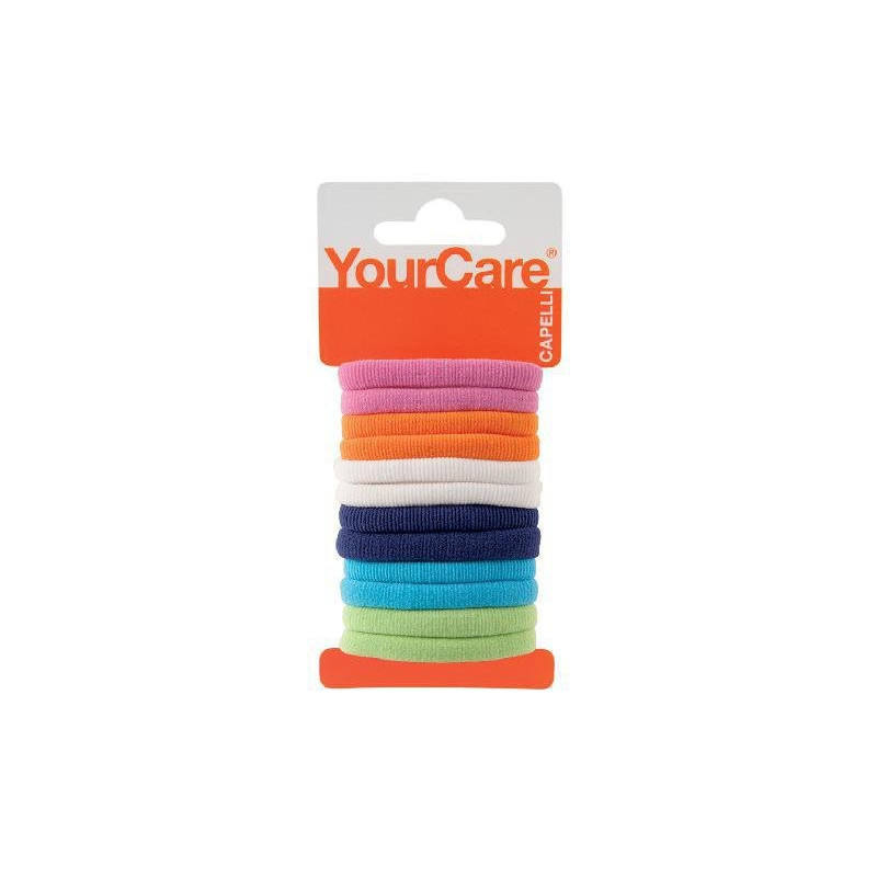 Yourcare elastici capelli no clip medium colorati pz.12 art.f0378col