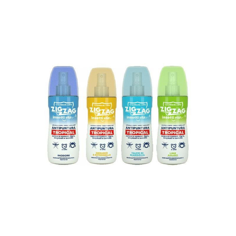 Zig zag insetti via corpo tropical vapo ml.100 kit pz.12 assortiti