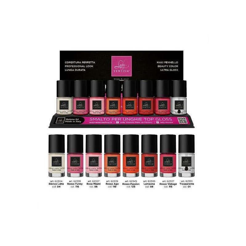 Lady venezia smalto chic coll. beta ml.12 expo pz.24 colori assortiti