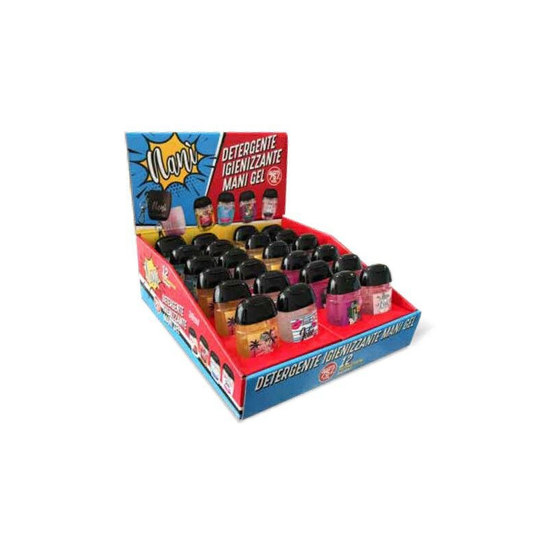 Nani' gel igienizzante mani prof umato ml.30 expo kit pz.24 assortiti