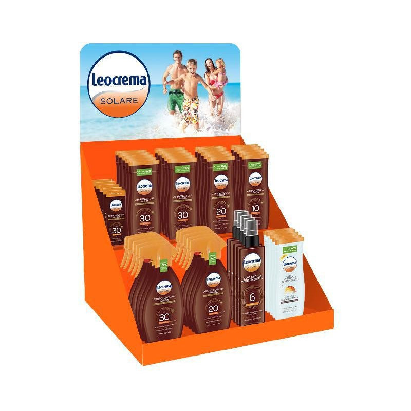Leocrema solare abbronzatura rap ida kit expo banco pz.54 assortiti