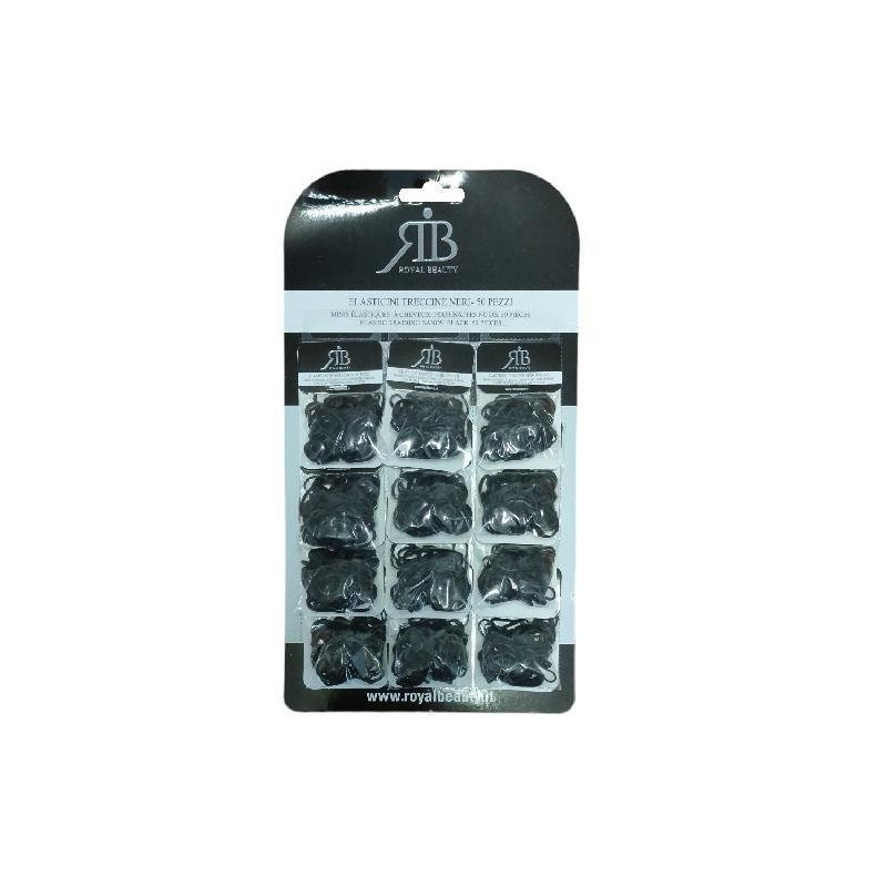 Royal beaty elastici capelli mini nero pz.50