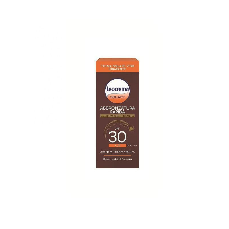Leocrema solare crema viso abbro nzatura rapida fp.30 ml.50
