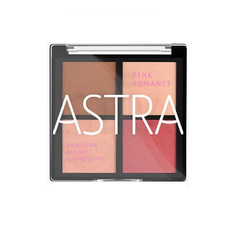 Astra contour-blush-highlight palette romance n.02 pink