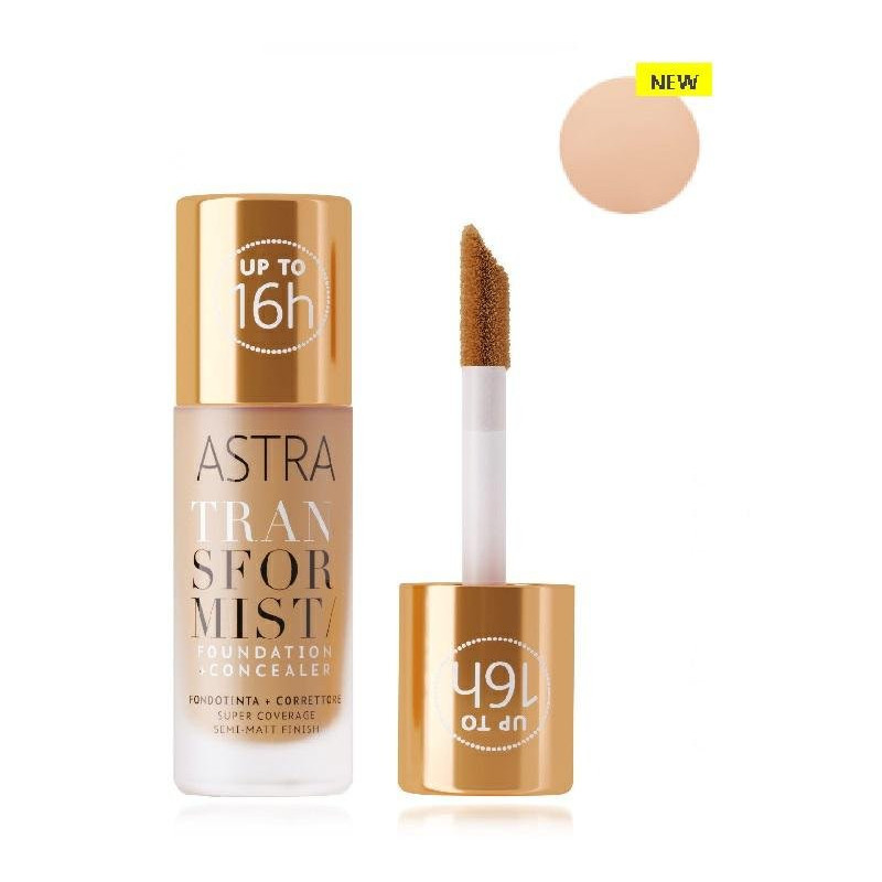 Astra fondotinta fluido transformist con correttore n.02c shell