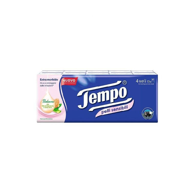 Tempo fazzoletti carta pz.10 pelli sensibili