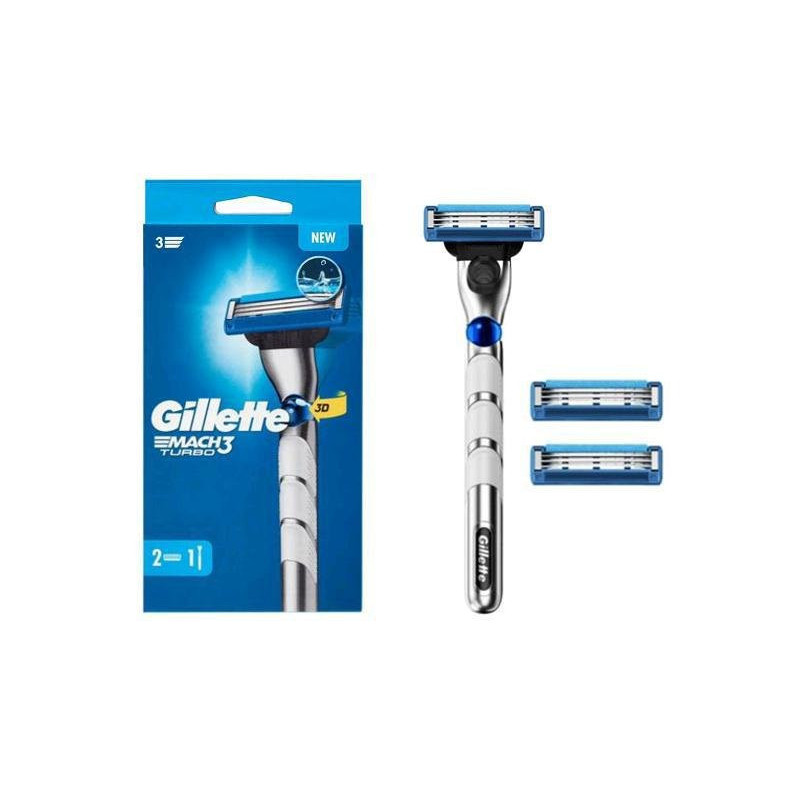 Gillette rasoio mach3 turbo + 2 ricariche