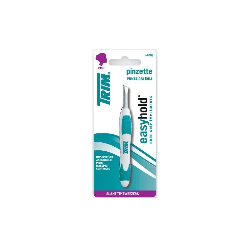 Trim pinzetta punta obliqua easy hold blister art.7-62bi